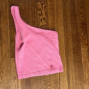Pink free people one shoulder rank. Never worn.